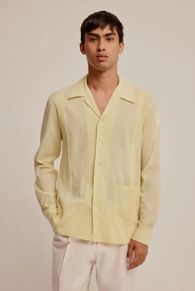 Man Venroy Shirts Long Sleeve Pin Stitch Seersucker Shirt