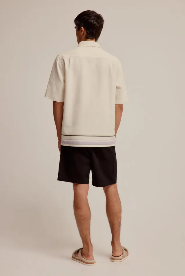 Man Venroy Shirts Stripe Mid Sleeve Border Shirt