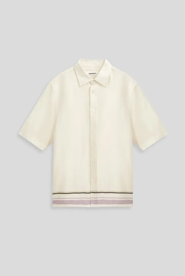 Man Venroy Shirts Stripe Mid Sleeve Border Shirt