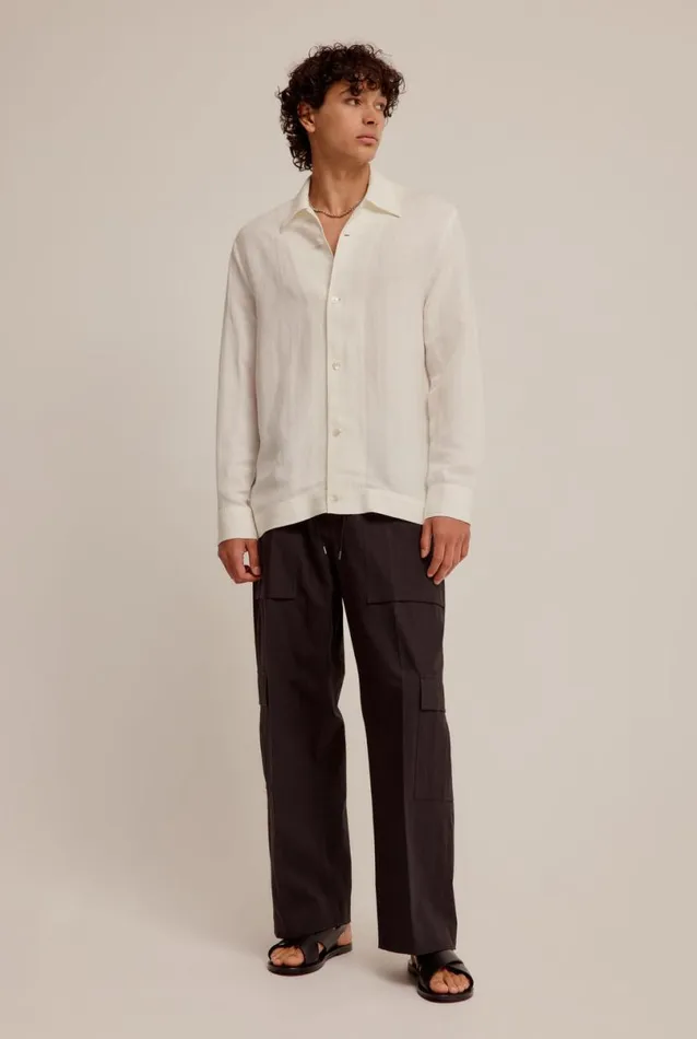 Man Venroy Shirts Textured Woven Stripe Shirt