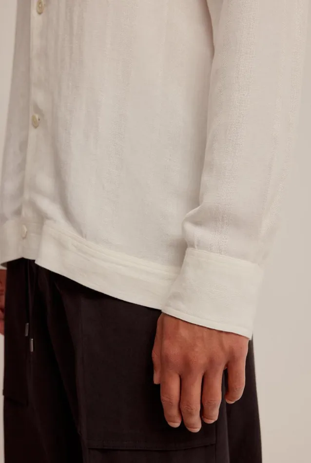 Man Venroy Shirts Textured Woven Stripe Shirt