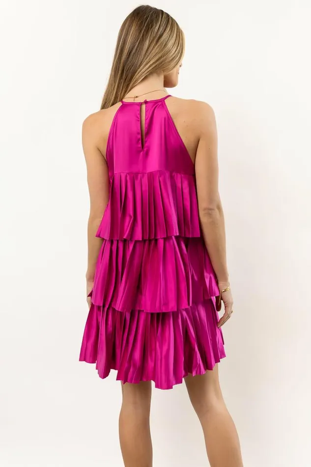 Mara Satin Mini Dress In Pink Pink Women Bohme Dresses