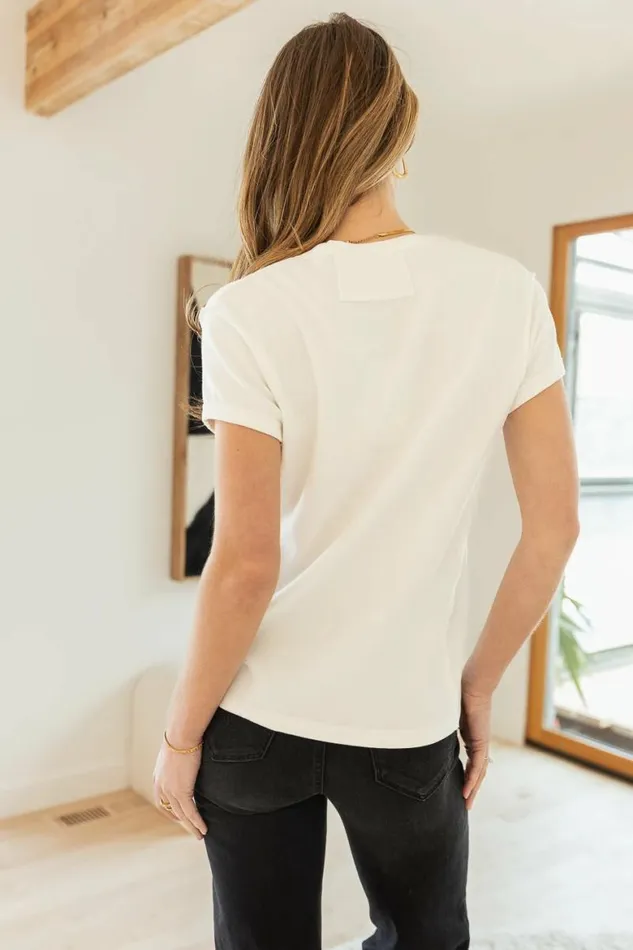 Marissa Tee In White 8211 FINAL SALE White Women Bohme Tees and Tanks