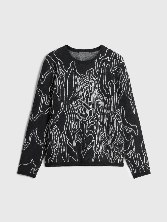 MARQUEE CREWNECK SWEATER Black Clothing John Varvatos Sweaters