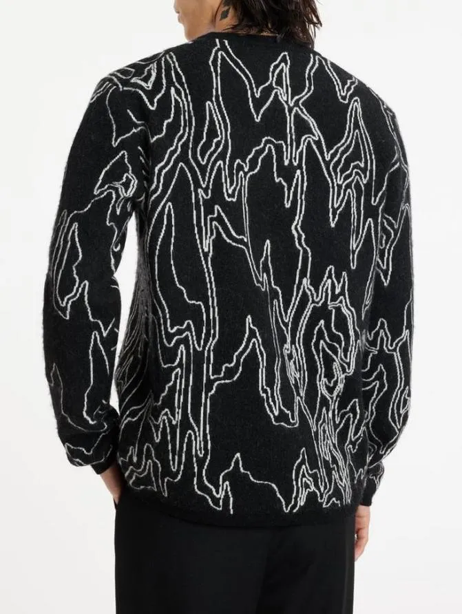 MARQUEE CREWNECK SWEATER Black Clothing John Varvatos Sweaters