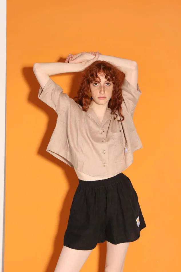 Maxim Linen Shirt Mushroom WomensShop LF Markey Tops