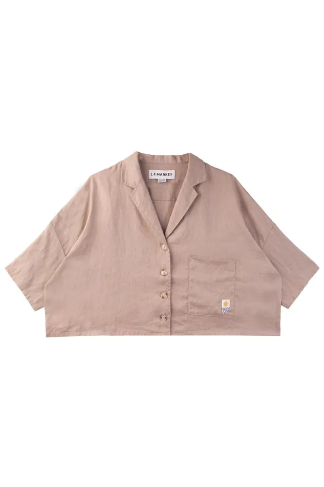Maxim Linen Shirt Mushroom WomensShop LF Markey Tops