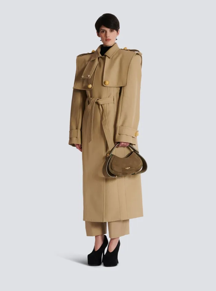 Medium Suede Jolie Madame Bag Khaki Women Balmain Handbags