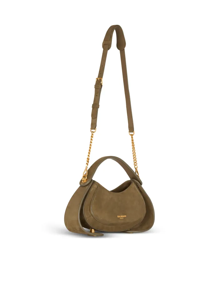 Medium Suede Jolie Madame Bag Khaki Women Balmain Handbags