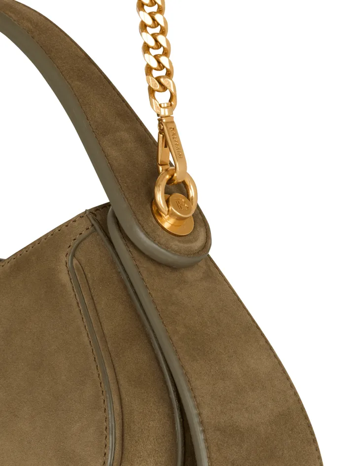 Medium Suede Jolie Madame Bag Khaki Women Balmain Handbags