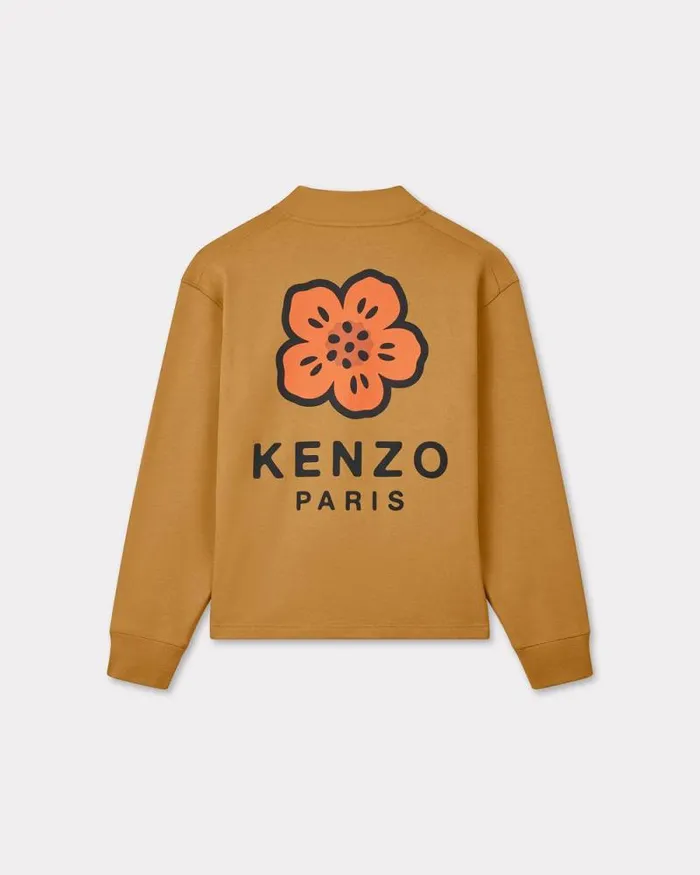 Men 039Boke Flower039 Embroidered Cardigan Dark Camel Kenzo Sweatshirts And Hoodies
