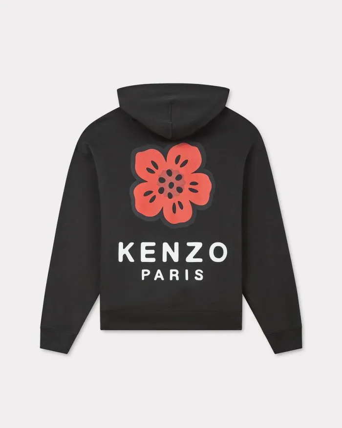 Men 039Boke Flower039 Oversized Embroidered Hoodie Black Kenzo Sweatshirts And Hoodies
