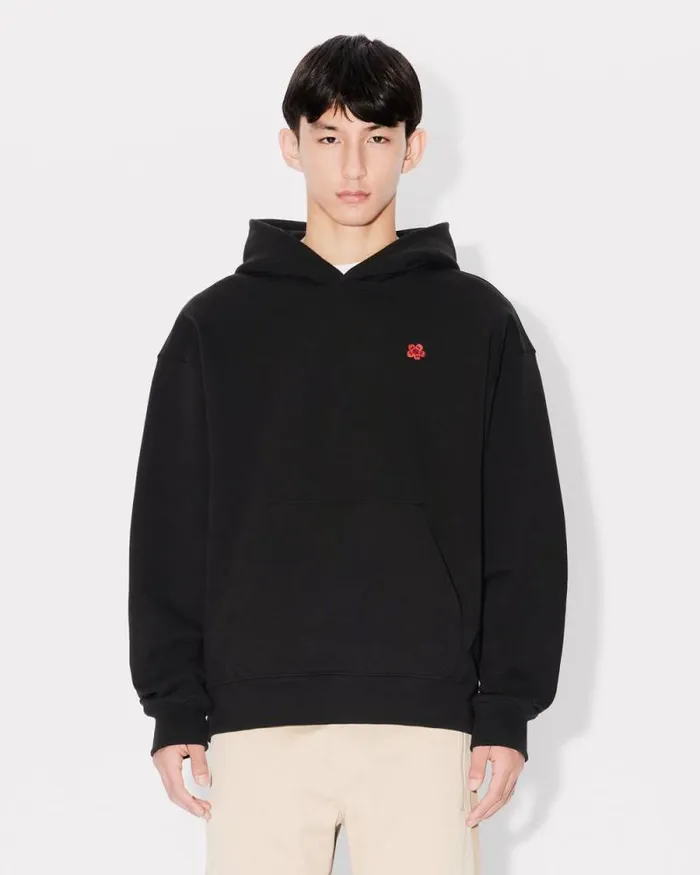 Men 039Boke Flower039 Oversized Embroidered Hoodie Black Kenzo Sweatshirts And Hoodies