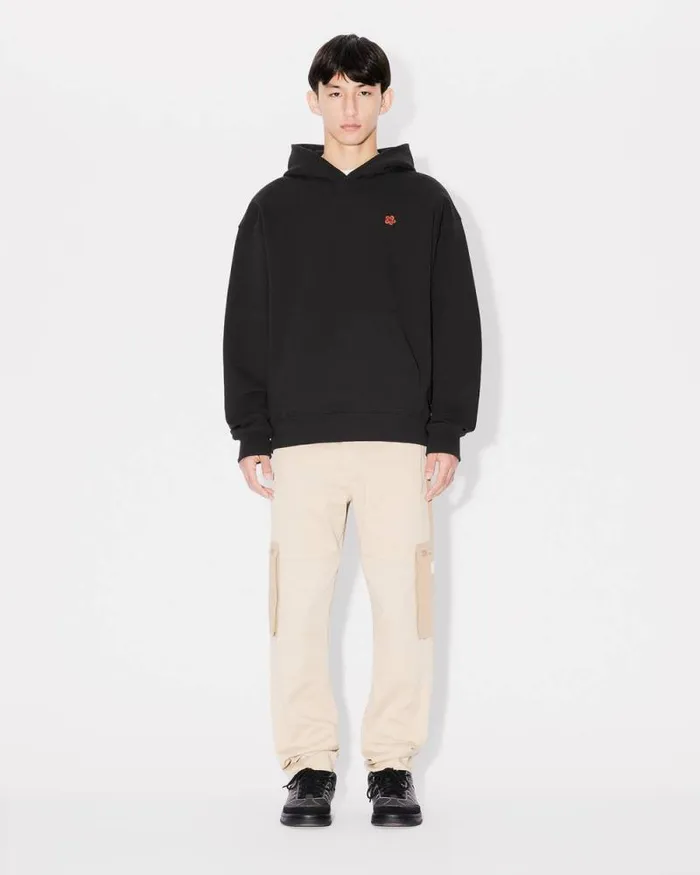 Men 039Boke Flower039 Oversized Embroidered Hoodie Black Kenzo Sweatshirts And Hoodies