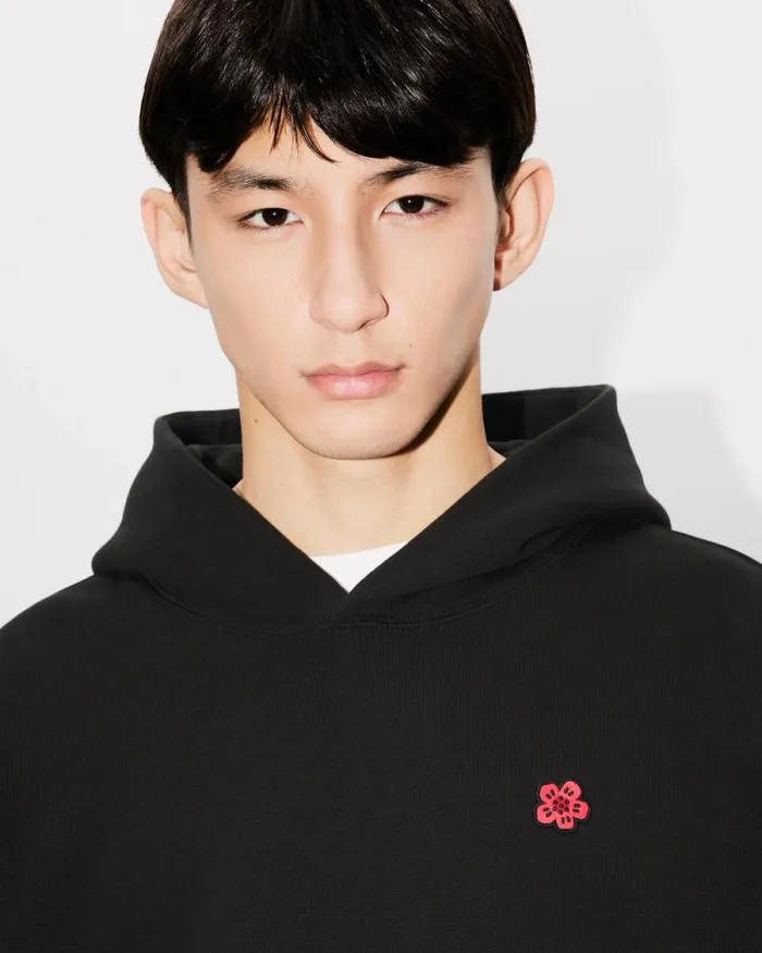 Men 039Boke Flower039 Oversized Embroidered Hoodie Black Kenzo Sweatshirts And Hoodies