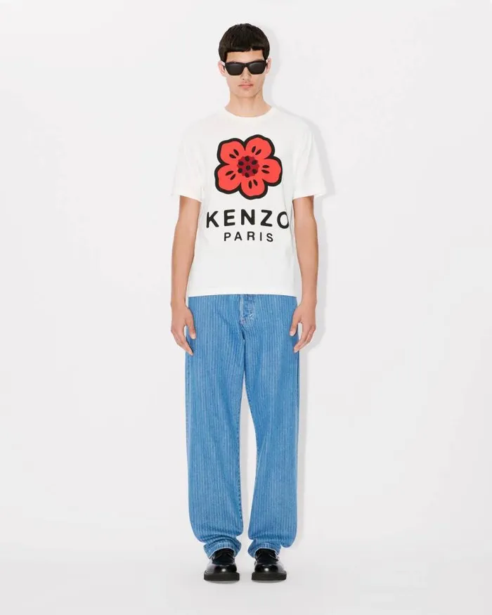 Men 039Boke Flower039 Tshirt In Cotton Off White Kenzo Tshirts And Polos