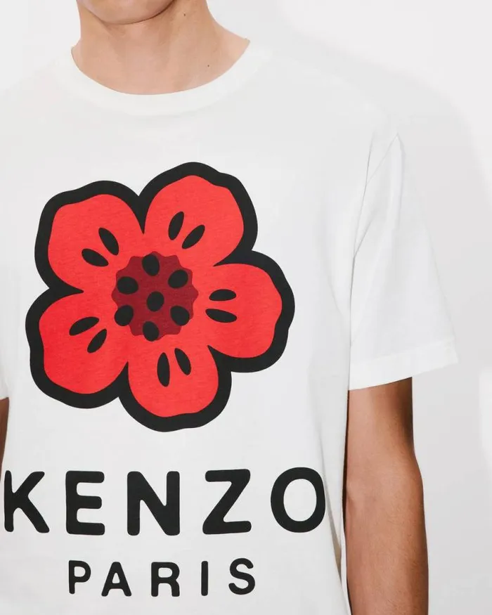 Men 039Boke Flower039 Tshirt In Cotton Off White Kenzo Tshirts And Polos