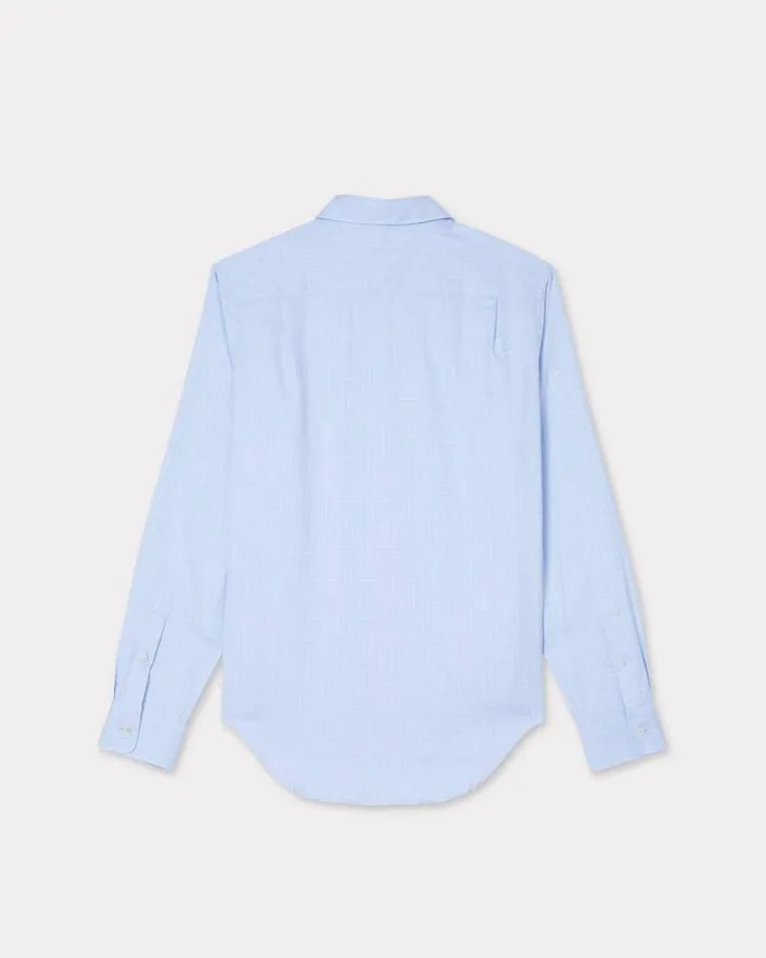 Men 039KENZO Weave039 Jacquard Slim Shirt Sky Blue Kenzo Shirts