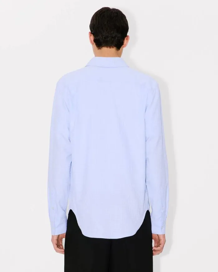 Men 039KENZO Weave039 Jacquard Slim Shirt Sky Blue Kenzo Shirts