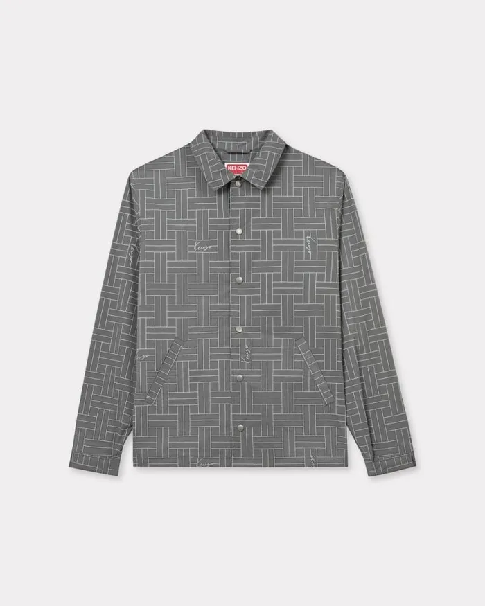 Men 039KENZO Weave039 Light Coach Jacket Misty Grey Kenzo Jackets And Coats