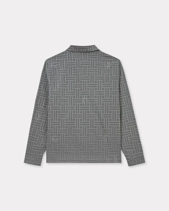 Men 039KENZO Weave039 Light Coach Jacket Misty Grey Kenzo Jackets And Coats