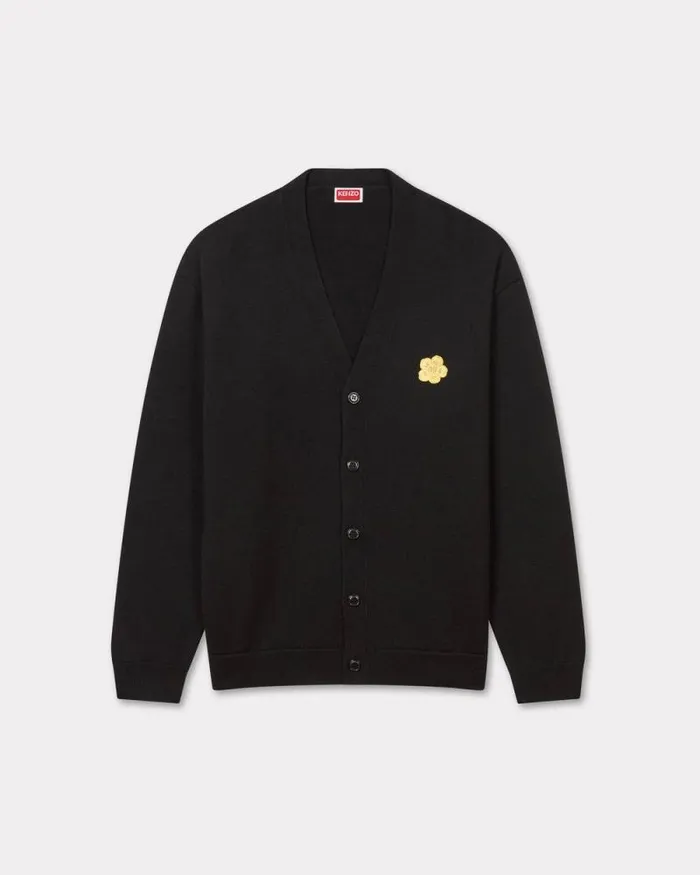 Men 039Lunar New Year039 Merino Wool Cardigan Black Kenzo Sweaters And Cardigans