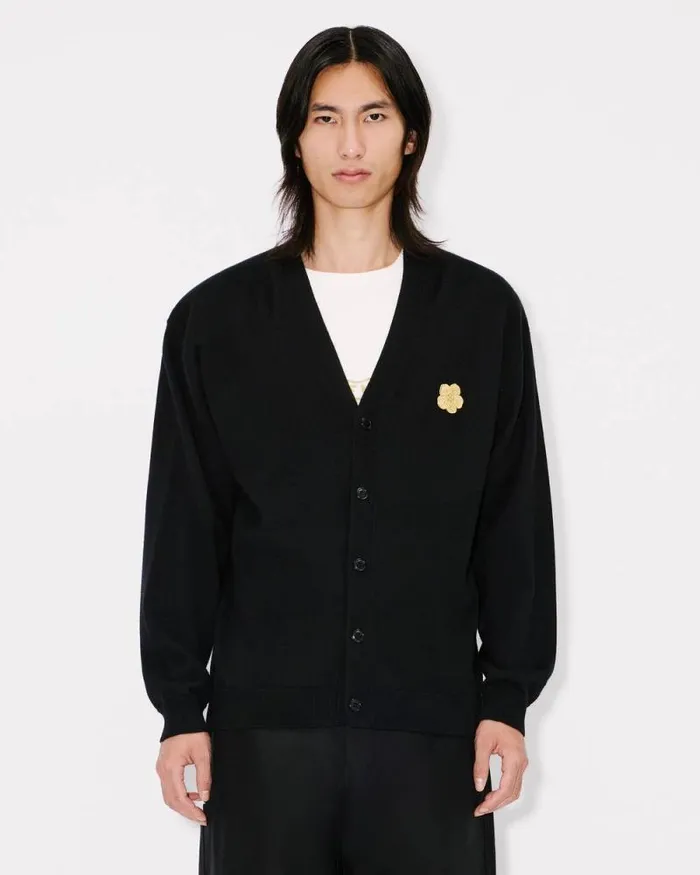 Men 039Lunar New Year039 Merino Wool Cardigan Black Kenzo Sweaters And Cardigans