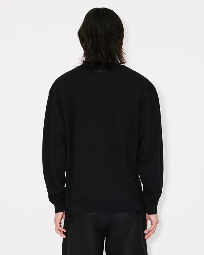 Men 039Lunar New Year039 Merino Wool Cardigan Black Kenzo Sweaters And Cardigans
