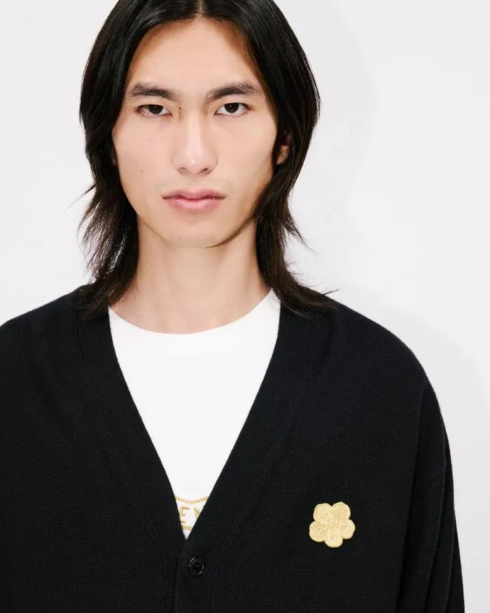 Men 039Lunar New Year039 Merino Wool Cardigan Black Kenzo Sweaters And Cardigans