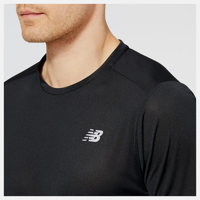 Men Accelerate Short Sleeve Black New Balance Shirts Men Accelerate Short Sleeve Black New Balance Shirts
