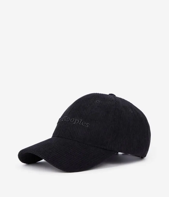 Men Black Corduroy Cap THE KOOPLES Hats and Scarves