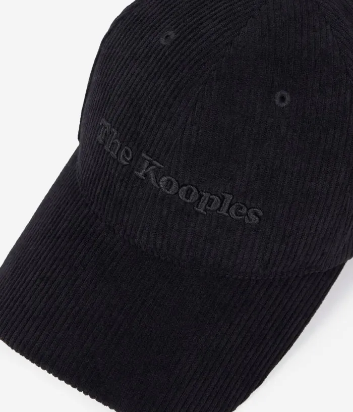 Men Black Corduroy Cap THE KOOPLES Hats and Scarves