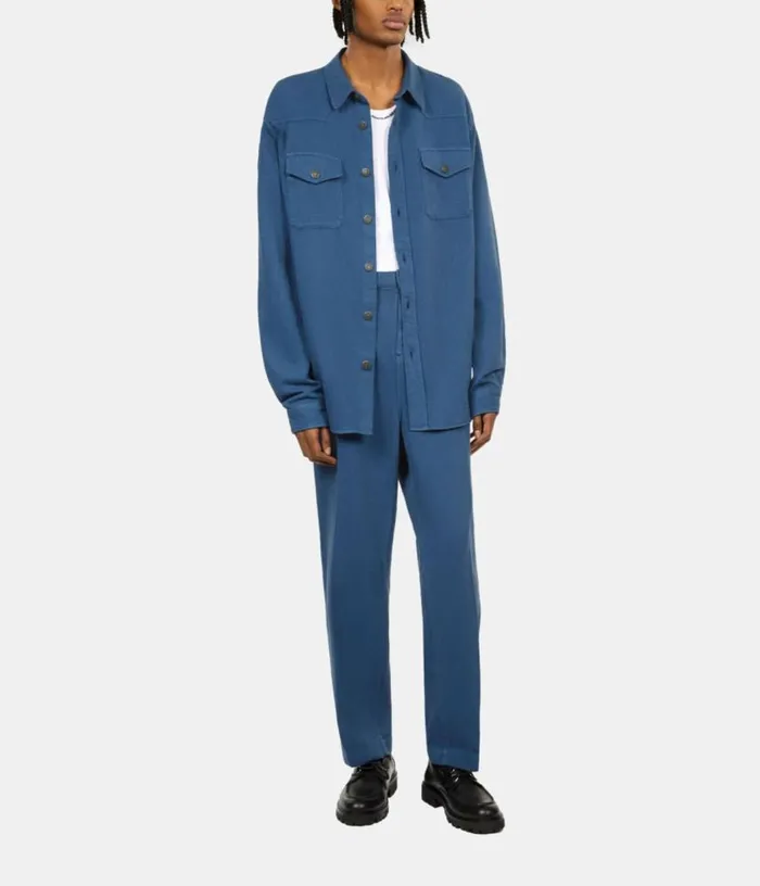 Men Blue Linen And Cotton Shirt THE KOOPLES Shirts