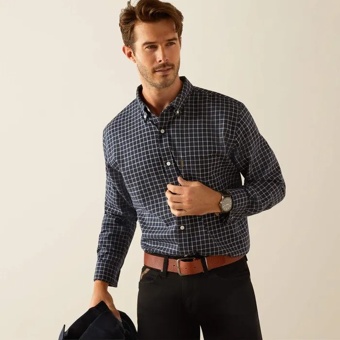 Men Button Down Shirts Ariat Clement Shirt Twilight Plaid