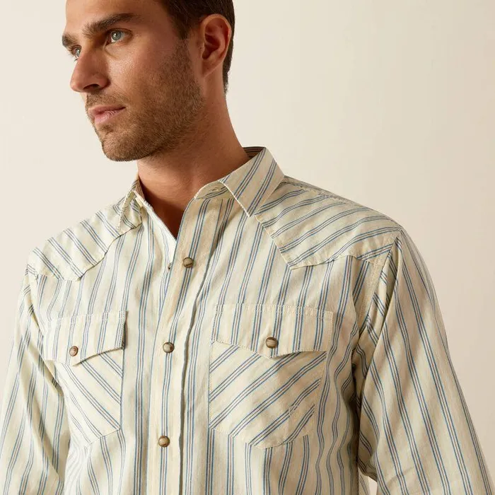 Men Button Down Shirts Ariat Hanford Retro Fit Shirt Cream Men Button Down Shirts Ariat Hanford Retro Fit Shirt Cream