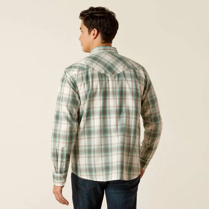 Men Button Down Shirts Ariat Hansai Retro Fit Shirt Egret Men Button Down Shirts Ariat Hansai Retro Fit Shirt Egret