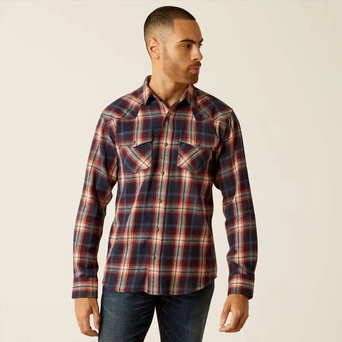 Men Button Down Shirts Ariat Hardy Retro Fit Shirt Maritime Blue