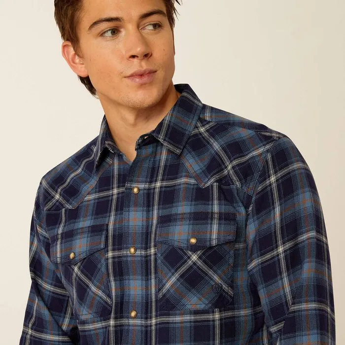 Men Button Down Shirts Ariat Hugo Retro Fit Shirt Maritime Blue Men Button Down Shirts Ariat Hugo Retro Fit Shirt Maritime Blue
