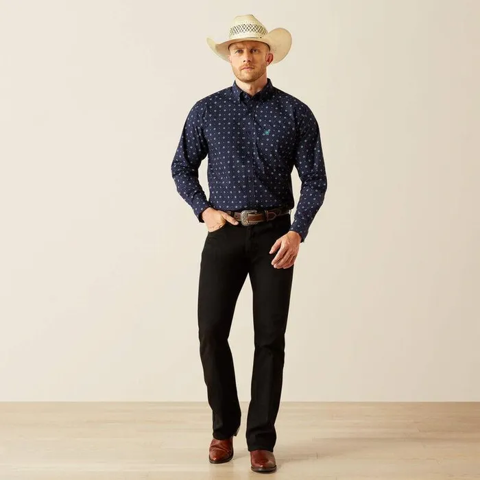 Men Button Down Shirts Ariat Jacobi Classic Fit Shirt Navy Men Button Down Shirts Ariat Jacobi Classic Fit Shirt Navy