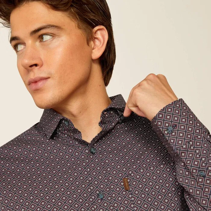 Men Button Down Shirts Ariat Mattie Modern Fit Shirt Parisian Night Men Button Down Shirts Ariat Mattie Modern Fit Shirt Parisian Night
