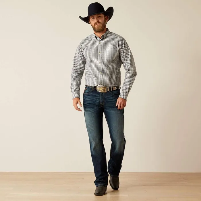 Men Button Down Shirts Ariat Pro Series Creek Fitted Shirt Light Blue Men Button Down Shirts Ariat Pro Series Creek Fitted Shirt Light Blue