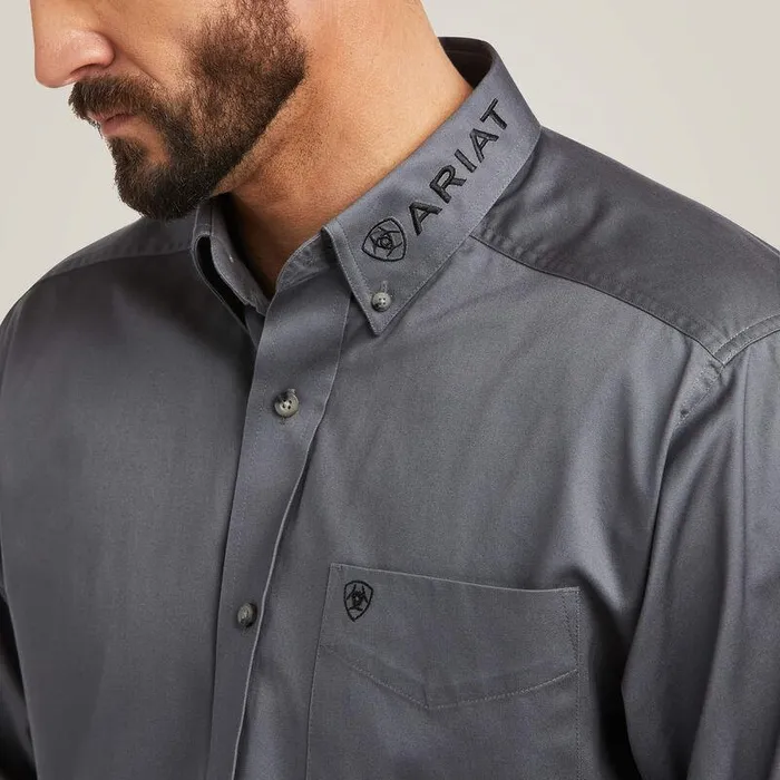 Men Button Down Shirts Ariat Team Logo Twill Classic Fit Shirt Quiet Shade Men Button Down Shirts Ariat Team Logo Twill Classic Fit Shirt Quiet Shade