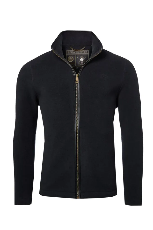 Men Country Fleece Jacket Black Holland Cooper Fleeces