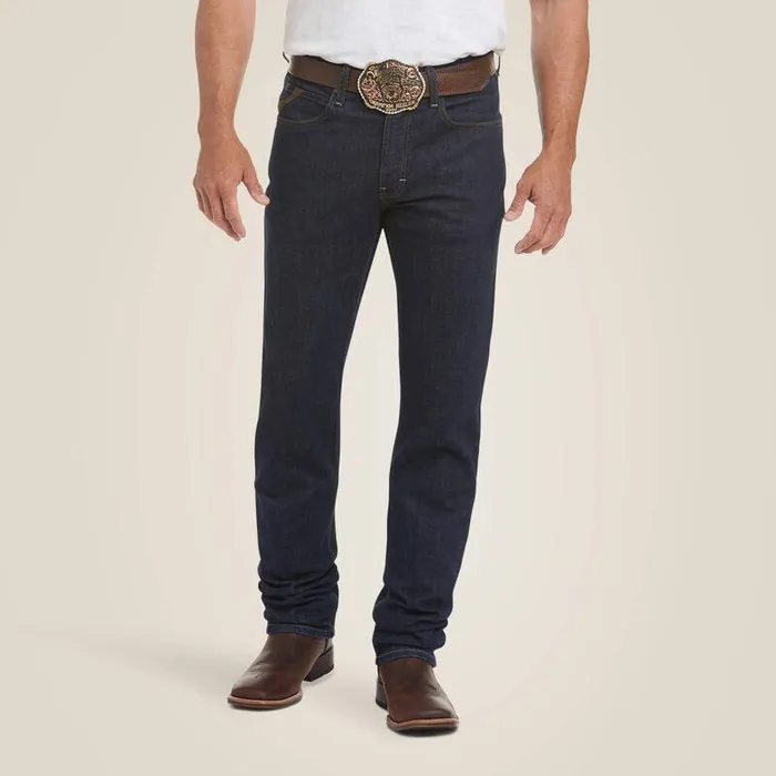 Men Denim Ariat M1 Vintage Stretch Legacy Stackable Straight Leg Jean Abraded Rinse