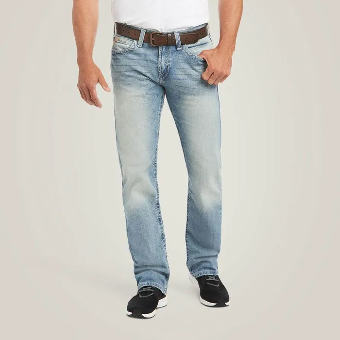 Men Denim Ariat M7 Rocker Stretch Stirling Stackable Straight Leg Jean Shasta