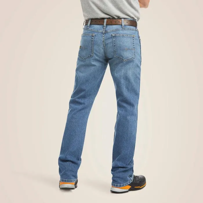 Men Denim Ariat Rebar M4 Relaxed DuraStretch Basic Boot Cut Jean Blue Haze Men Denim Ariat Rebar M4 Relaxed DuraStretch Basic Boot Cut Jean Blue Haze