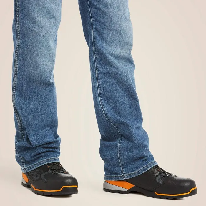 Men Denim Ariat Rebar M4 Relaxed DuraStretch Basic Boot Cut Jean Blue Haze Men Denim Ariat Rebar M4 Relaxed DuraStretch Basic Boot Cut Jean Blue Haze