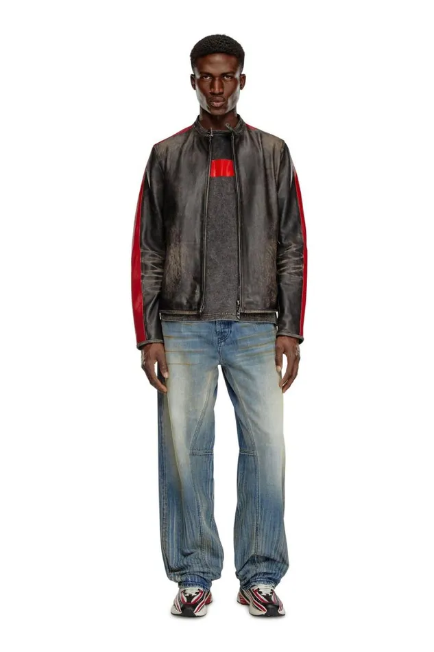Men Diesel Jackets LRENN Blackred