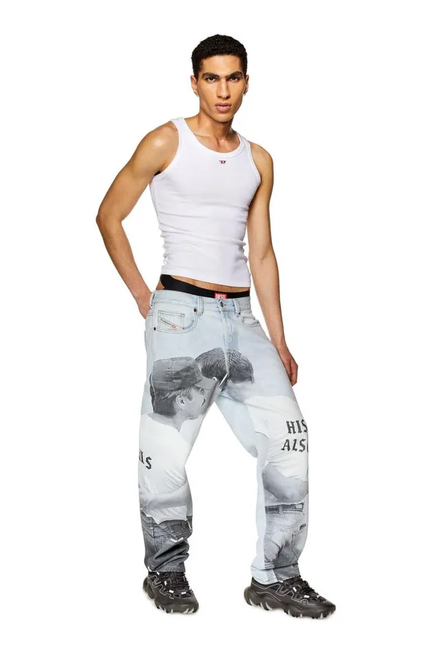 Men Diesel Jeans Straight Jeans 2010 DMacs 007U4 Light Blue
