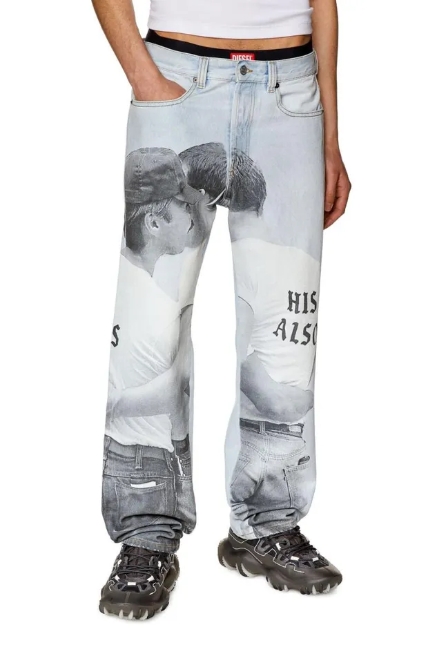 Men Diesel Jeans Straight Jeans 2010 DMacs 007U4 Light Blue Men Diesel Jeans Straight Jeans 2010 DMacs 007U4 Light Blue